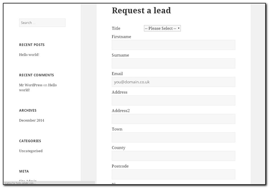 Lead Capture Forms Wordpress