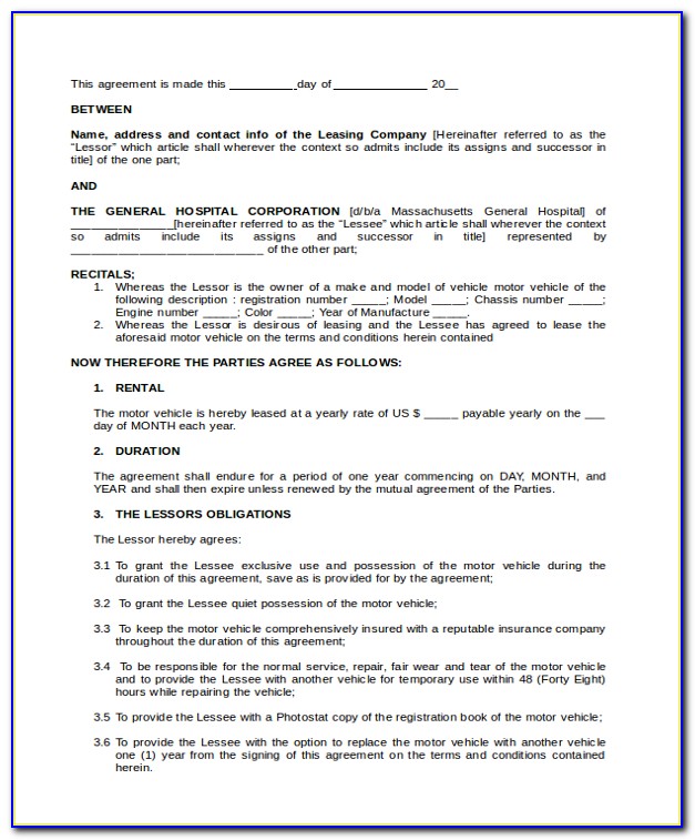 Lease To Purchase Home Contract Form
