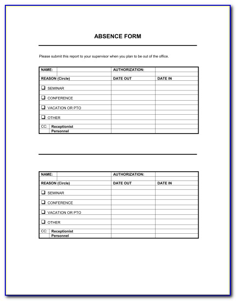 Leave Of Absence Form Template Free