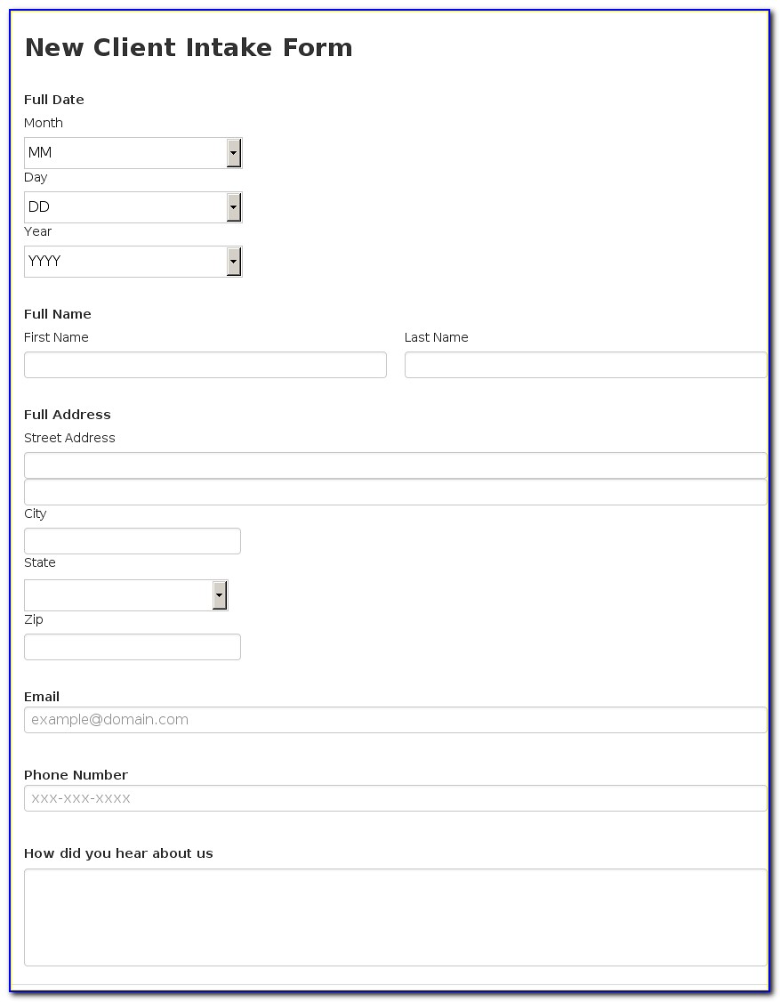 Legal Client Intake Forms