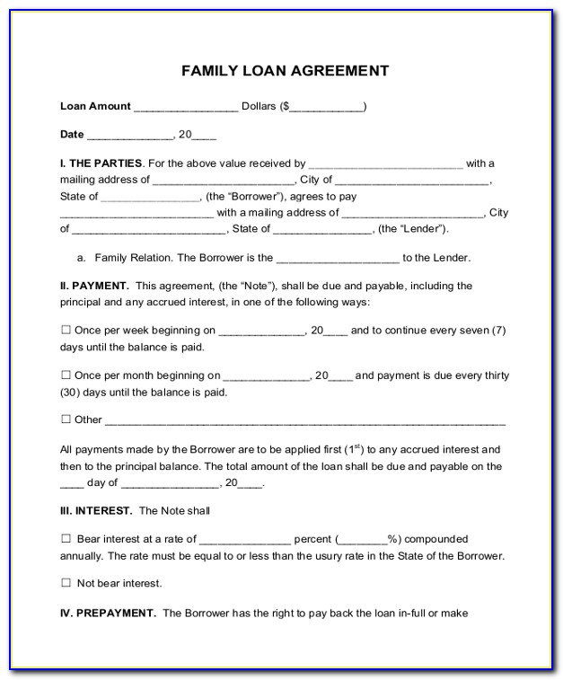 Loan Agreement Sample Word Format