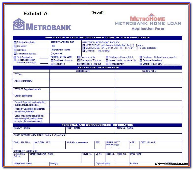 Metrobank Credit Card Application Form For Supplementary