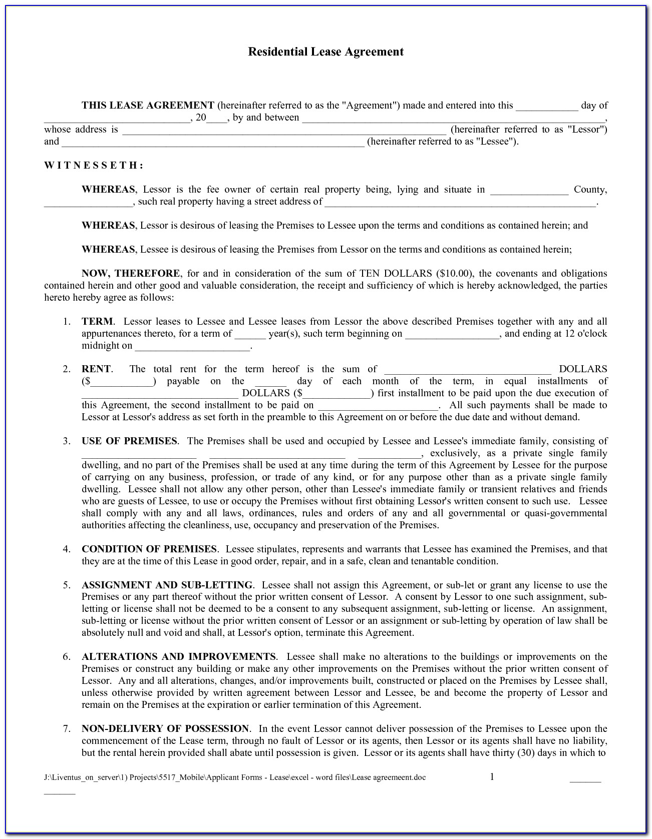 Michigan Lease Agreement Form Free