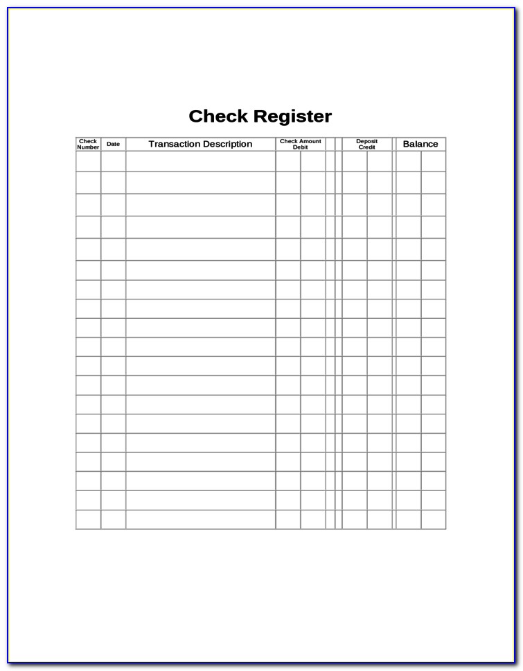 Microsoft Excel Checkbook Register Formula