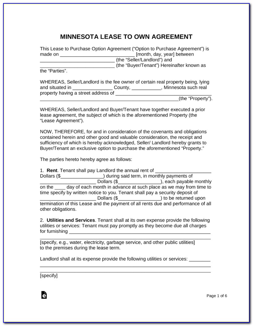 Minnesota Commercial Purchase Agreement Form