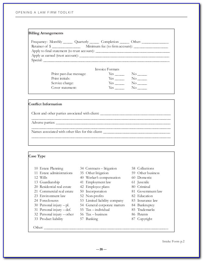 New Bookkeeping Client Intake Form