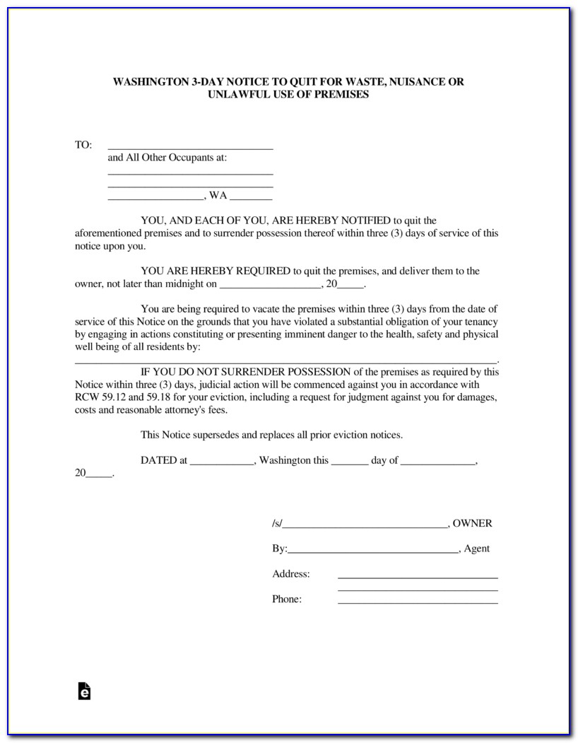 Notice To Terminate Tenancy Agreement Form
