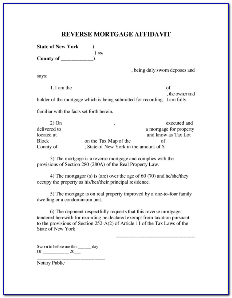 Ny Notary Affidavit Form