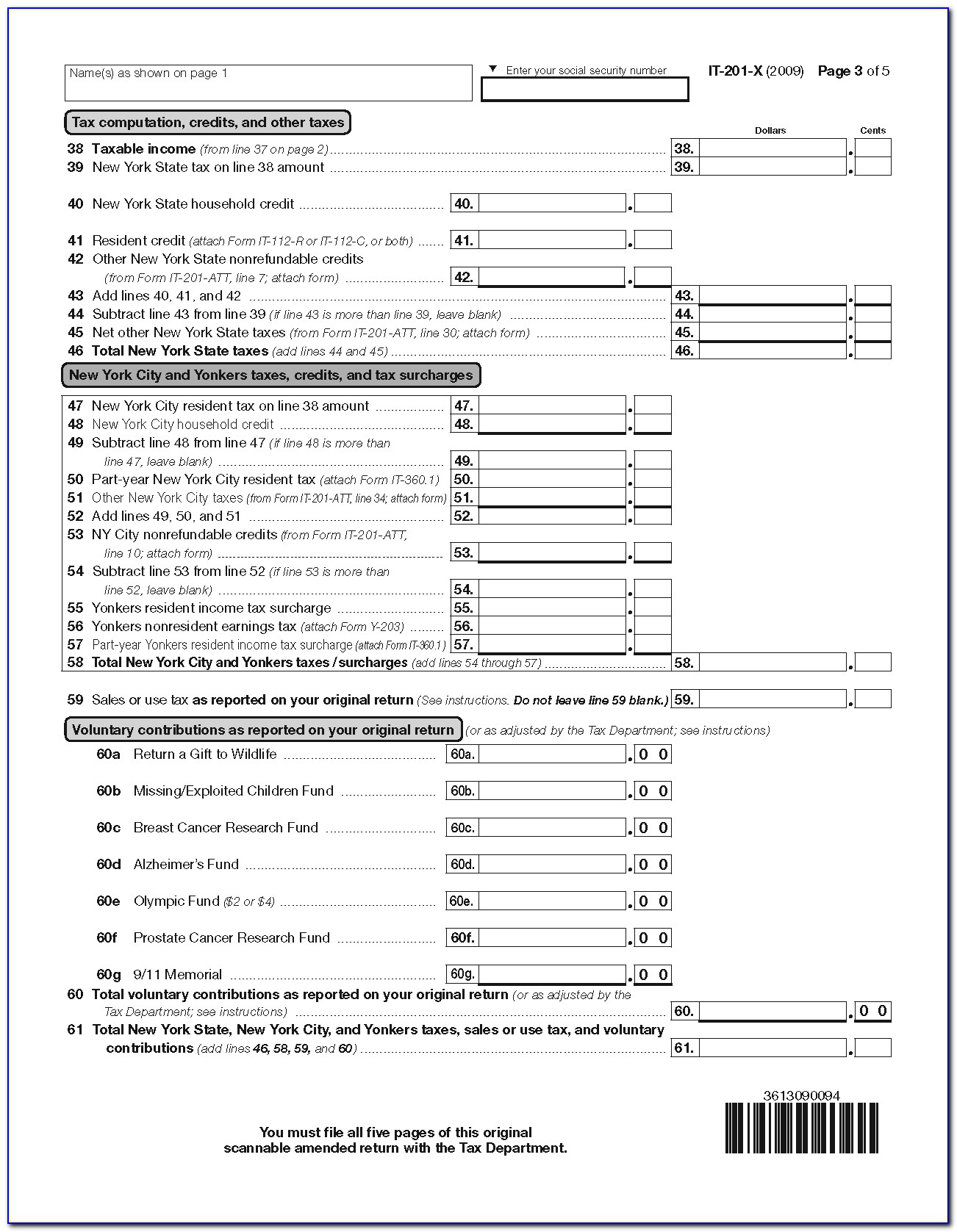 Ny State Tax Form It 201 Att