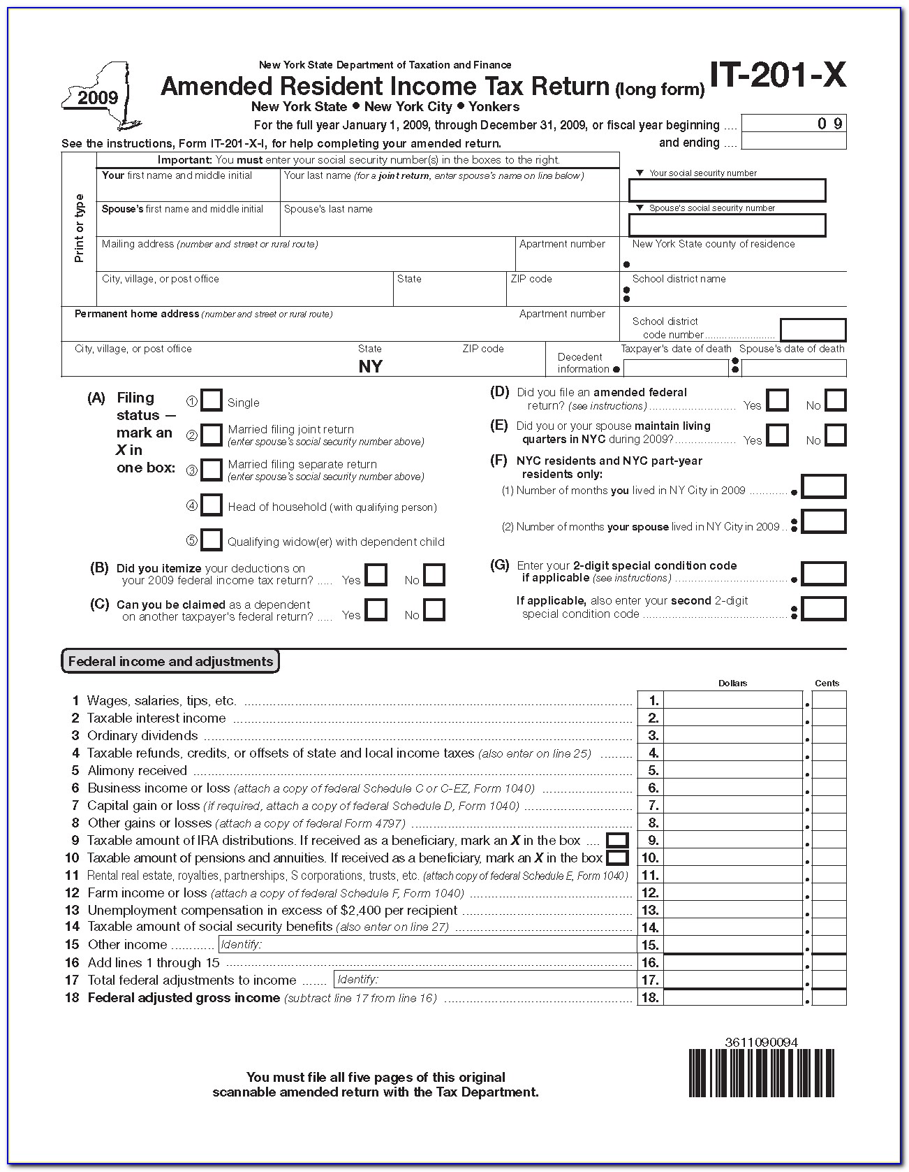 Ny State Tax Form It 201