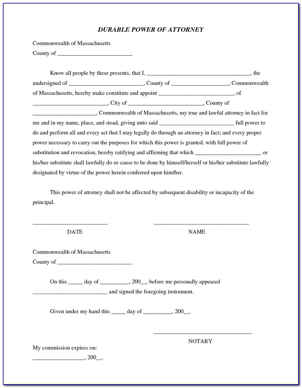 Nys Durable Power Of Attorney Form 2015