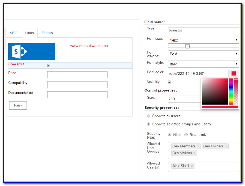 Office 365 Sharepoint Form Builder