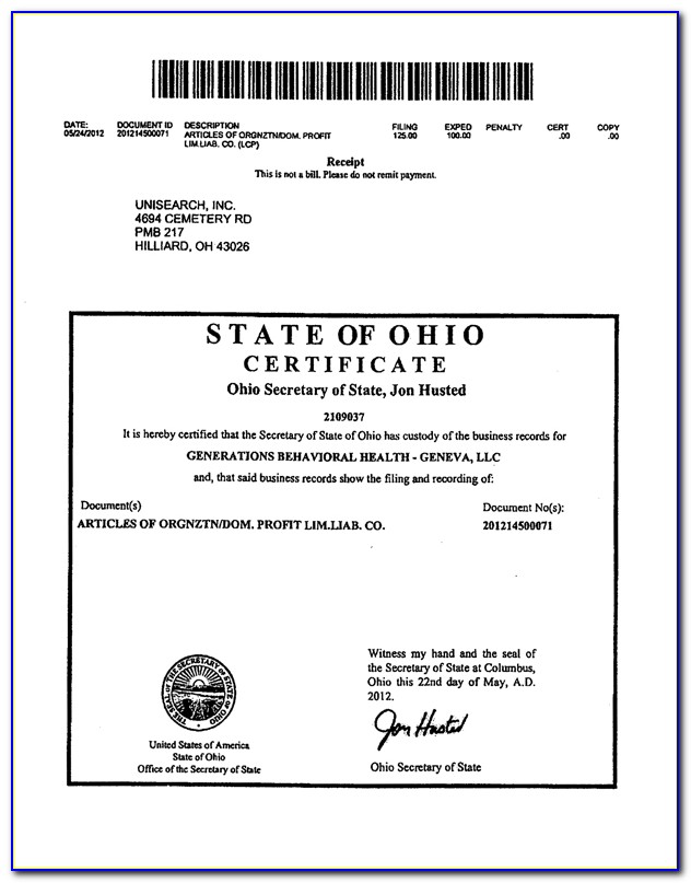 Ohio Llc Form 533a