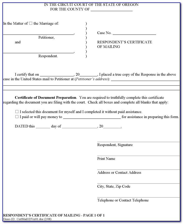 Oregon Prenuptial Agreement Form