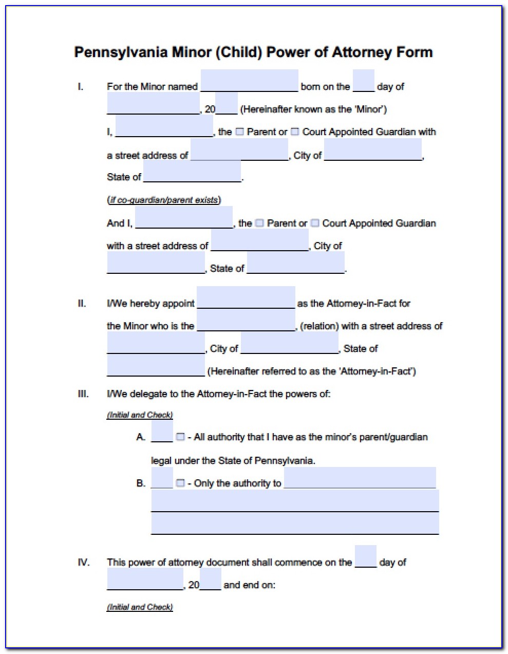 Pa Durable Medical Power Of Attorney Form