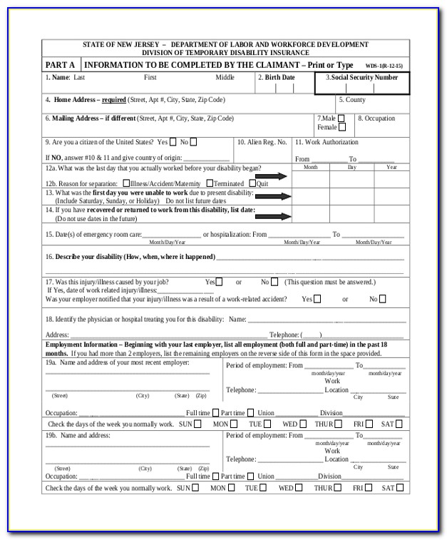 Printable Disability Forms For California