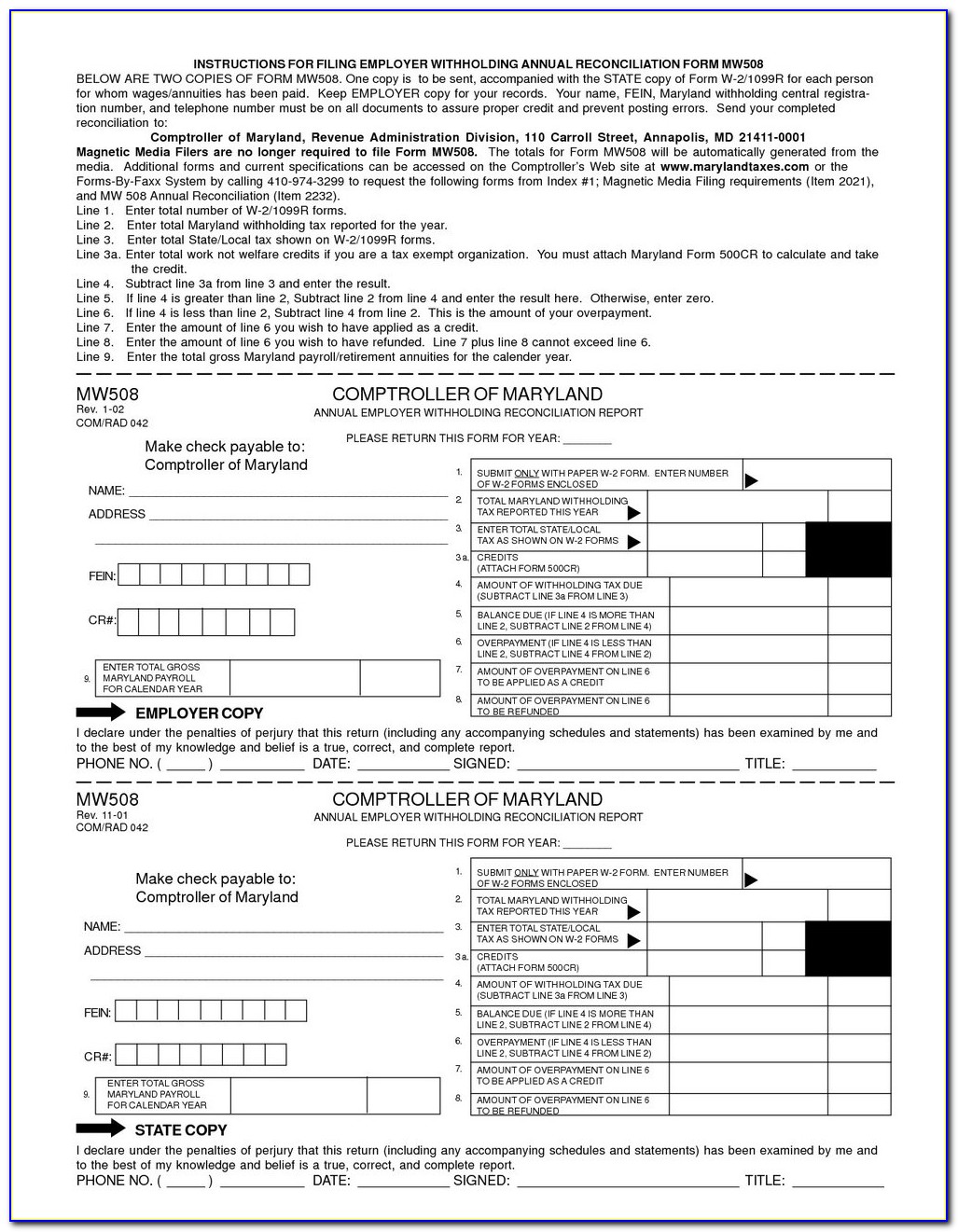 Printable Tax Forms 1040ez