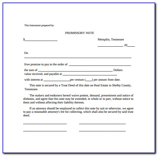 Promissory Note Forms Free
