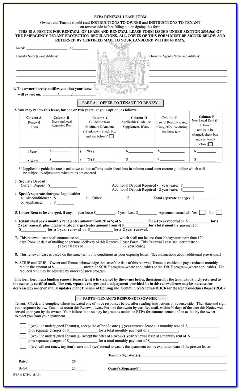 Rent Stabilized Lease Form Pdf