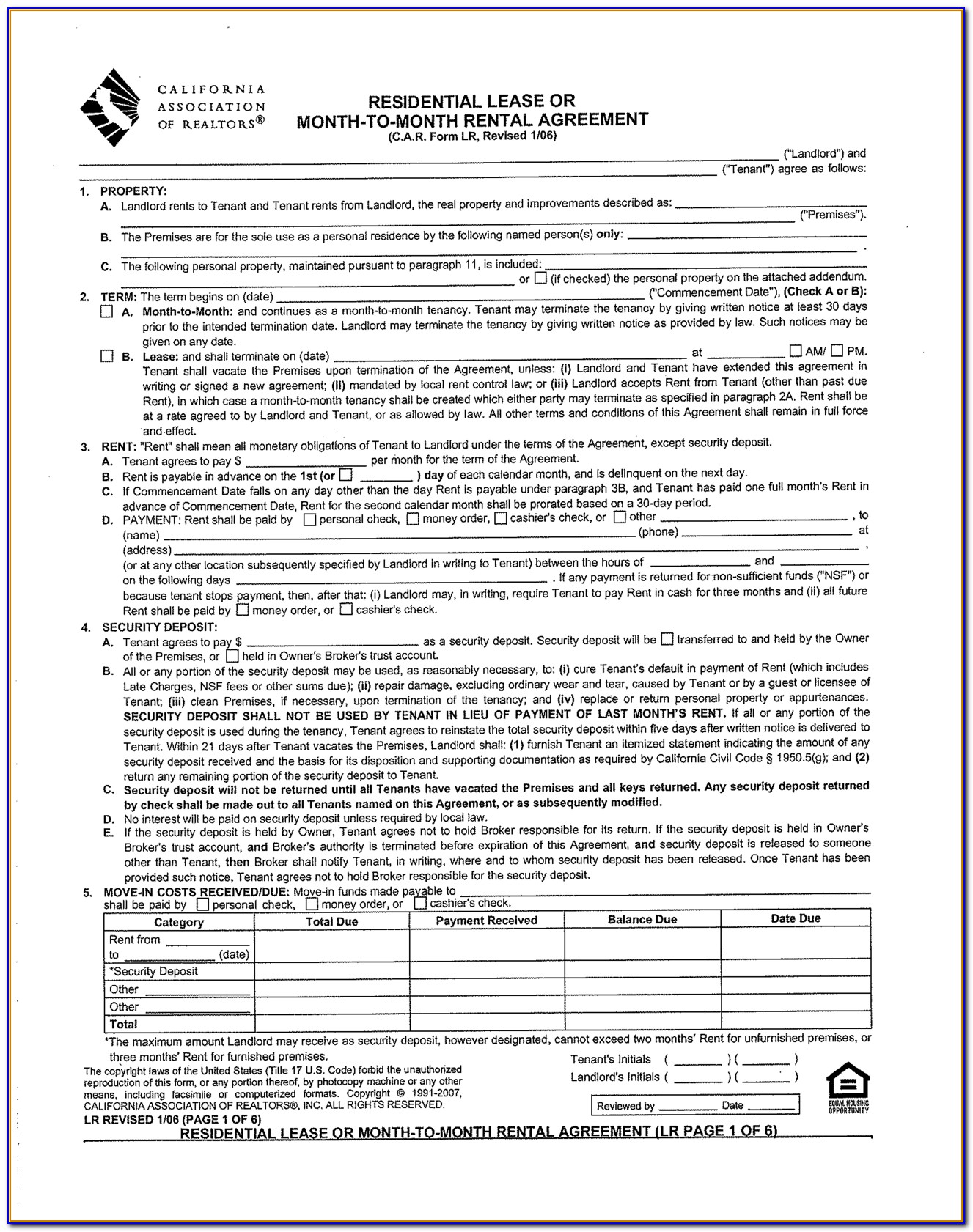 Residential Lease Forms Texas