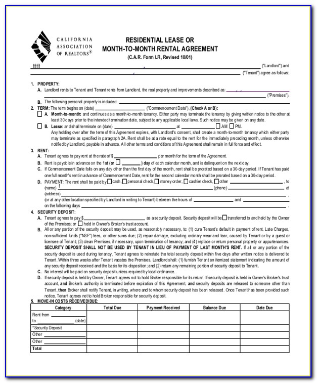 Residential Lease Forms Wa