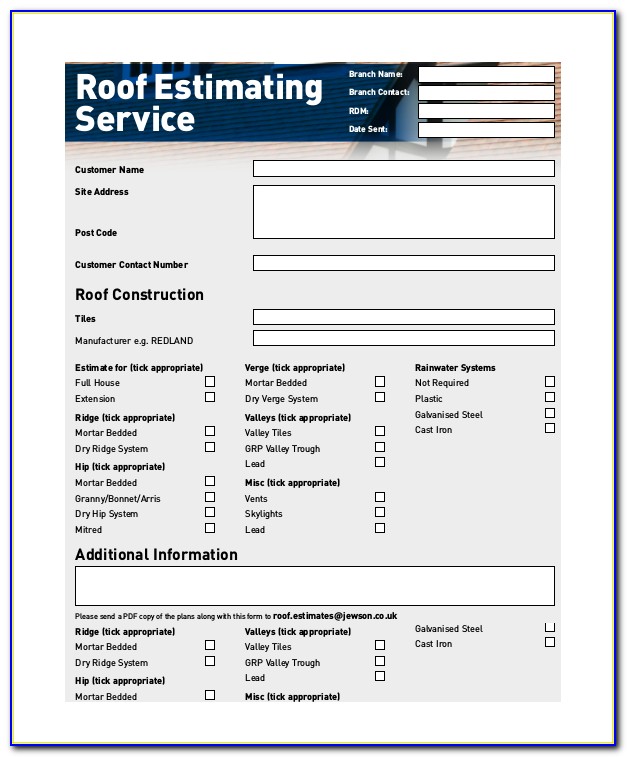 Roofing Estimate Formula