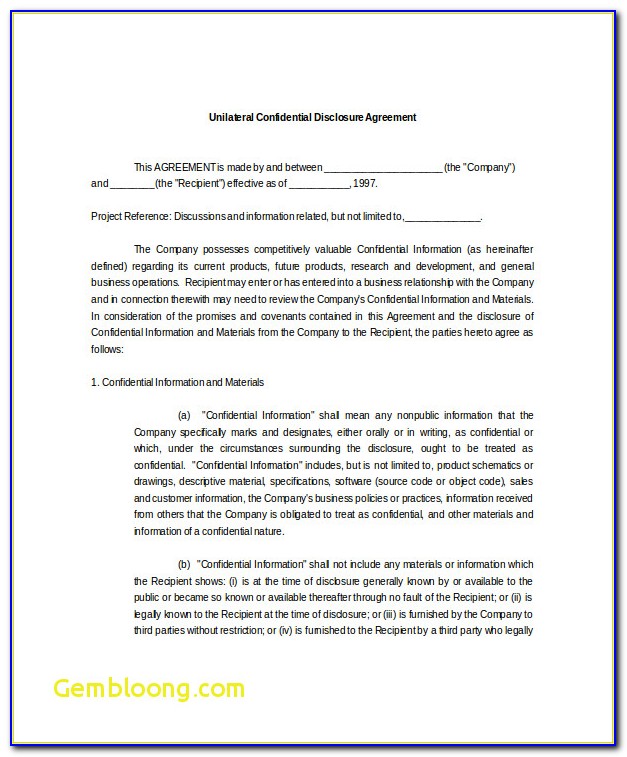 Nda Examples Beautiful 10 Confidential Disclosure Agreement Templates ? Free Sample