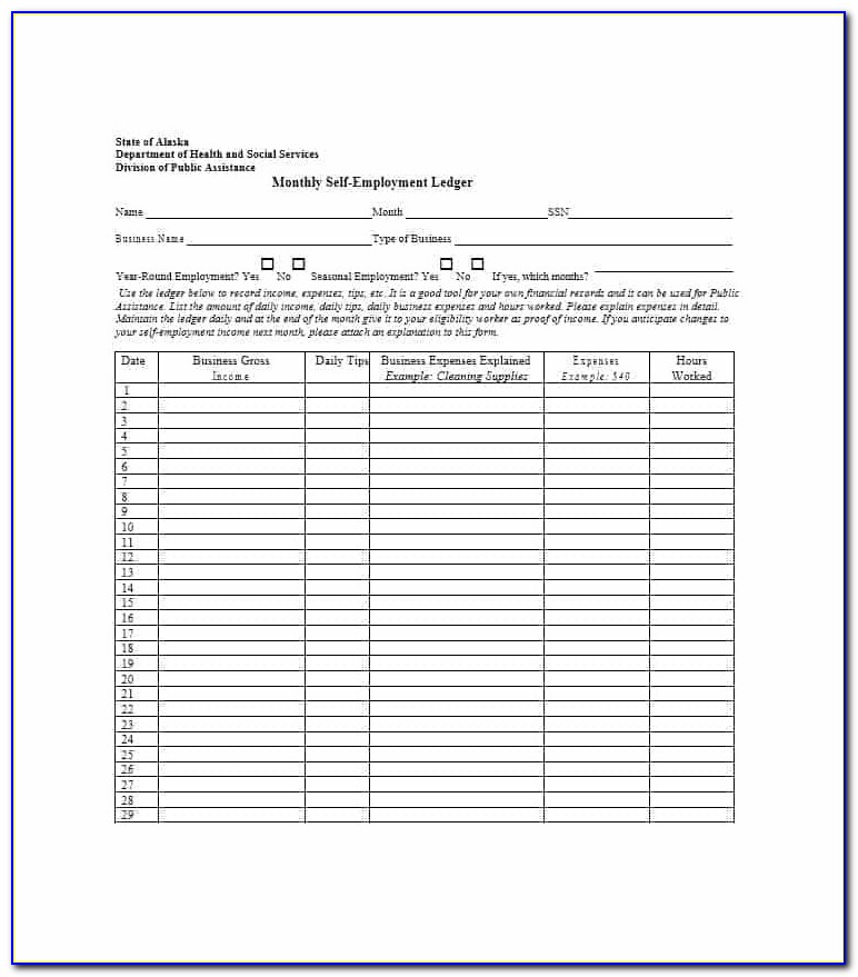 Self Employed Form For Housing Benefit