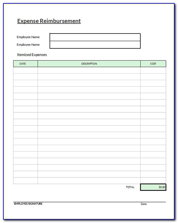 Simple Expense Reimbursement Form