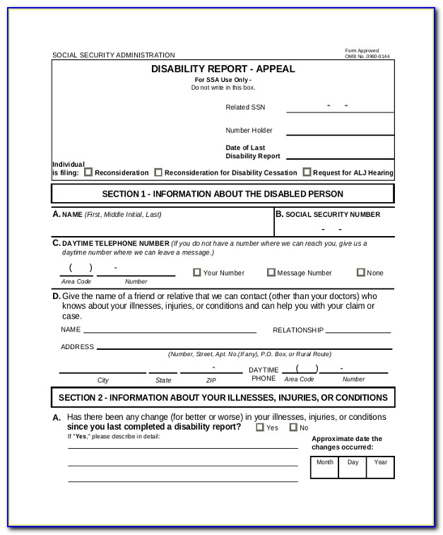 Social Security Disability Appeal Form Online