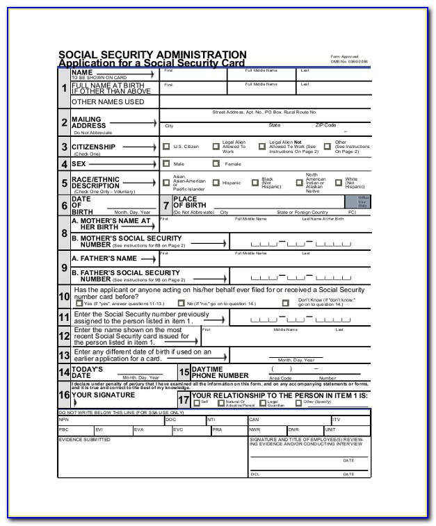 Social Security Ssi Forms