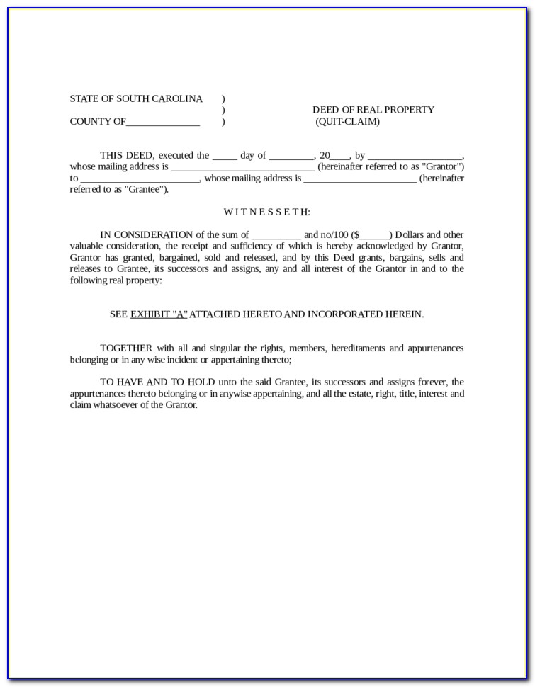 South Carolina Deed Of Distribution Form