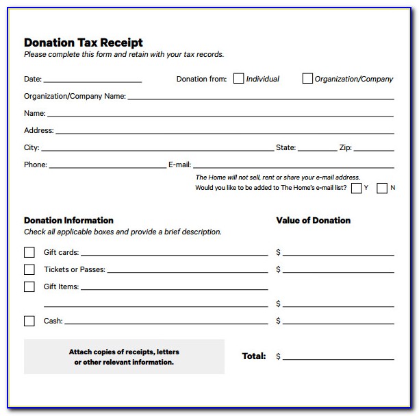 Tax Deduction Form For Clothing Donation