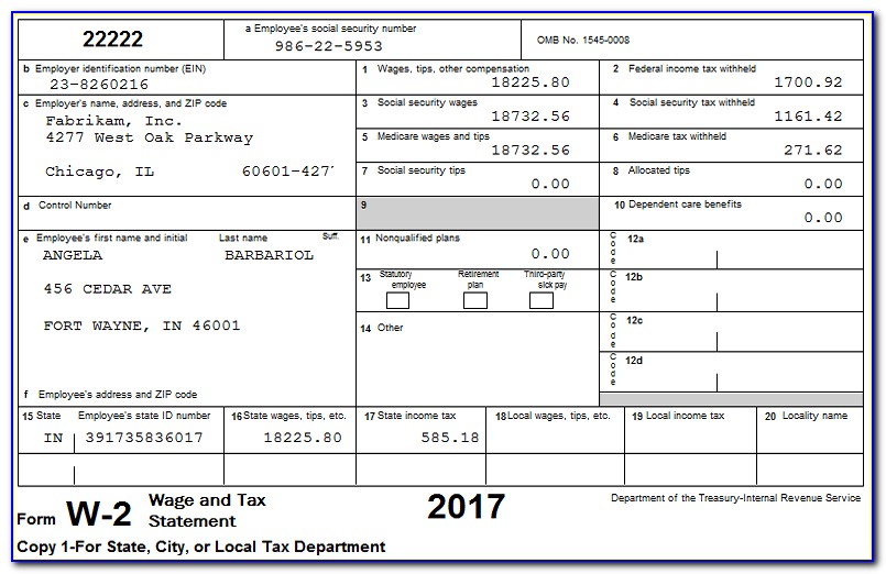 Tax Form W2 Instructions