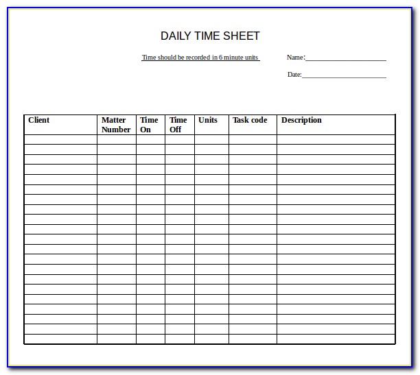 Tops Daily Time Sheet Form