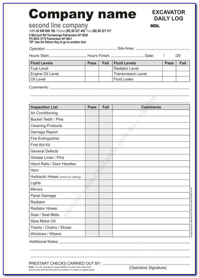 Tractor Inspection Template