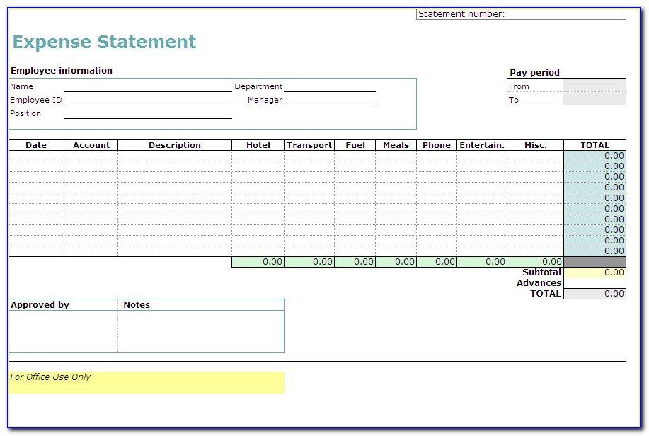 Travel Expense Sheet Format Excel