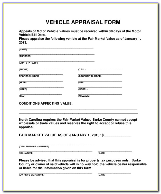 Truck Appraisal Form