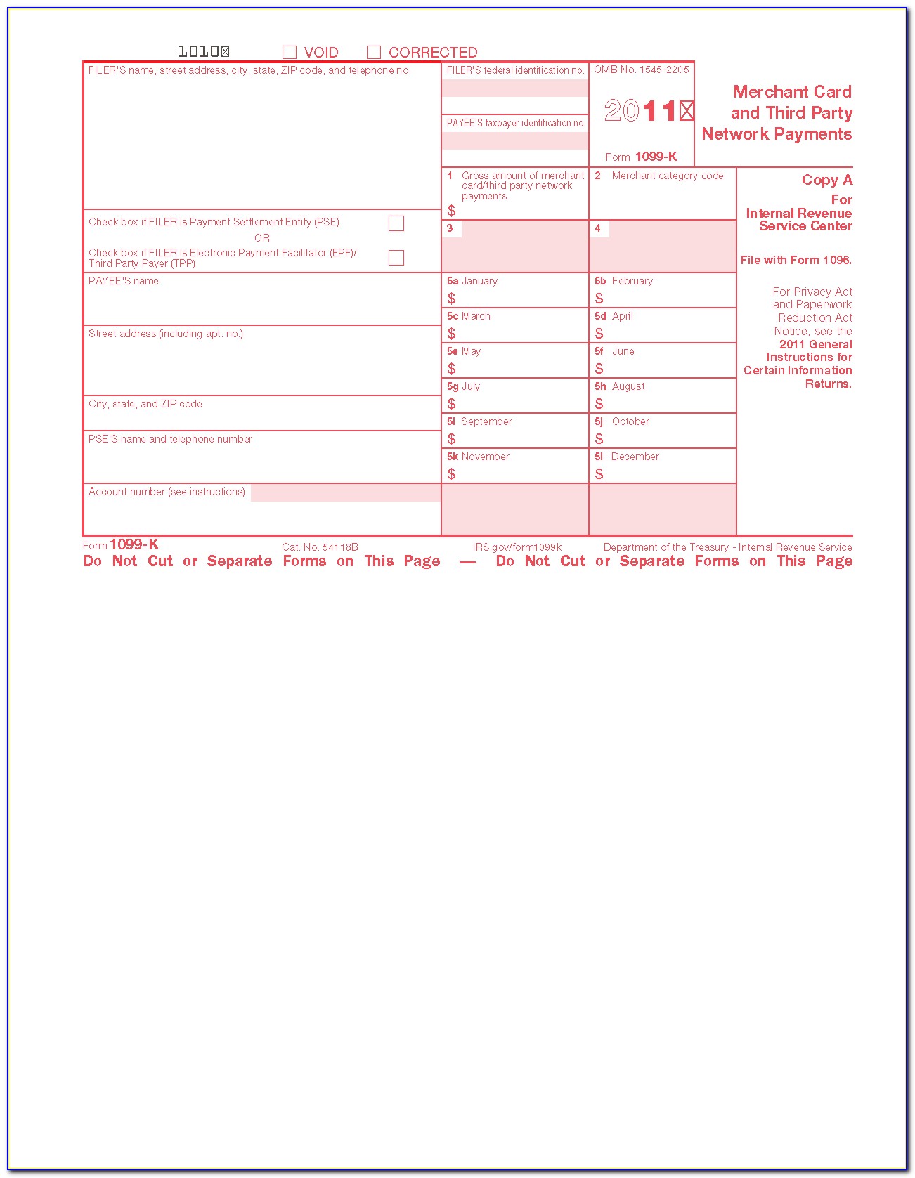 Us Internal Revenue Service Form 1099