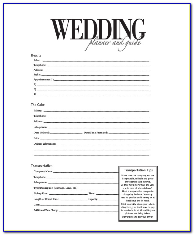 Wedding Planner Consultation Form