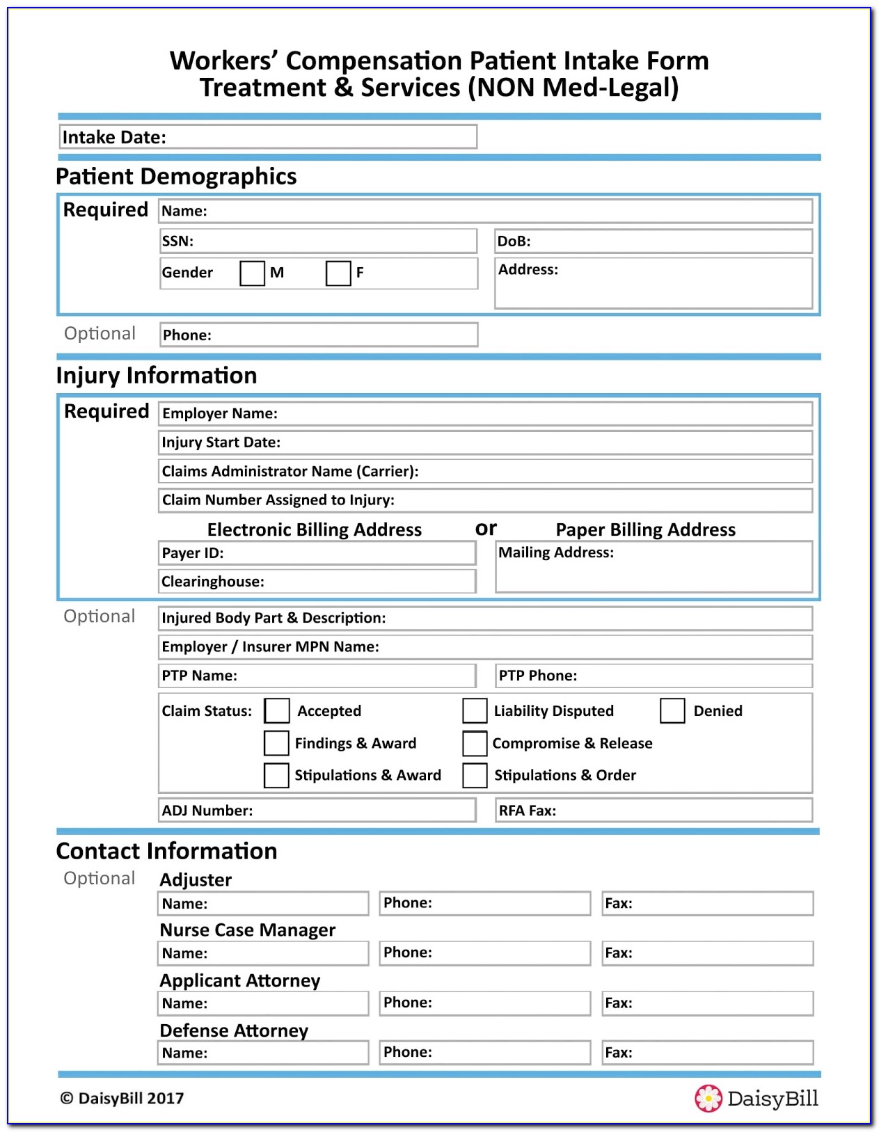 Workers Compensation Client Intake Form
