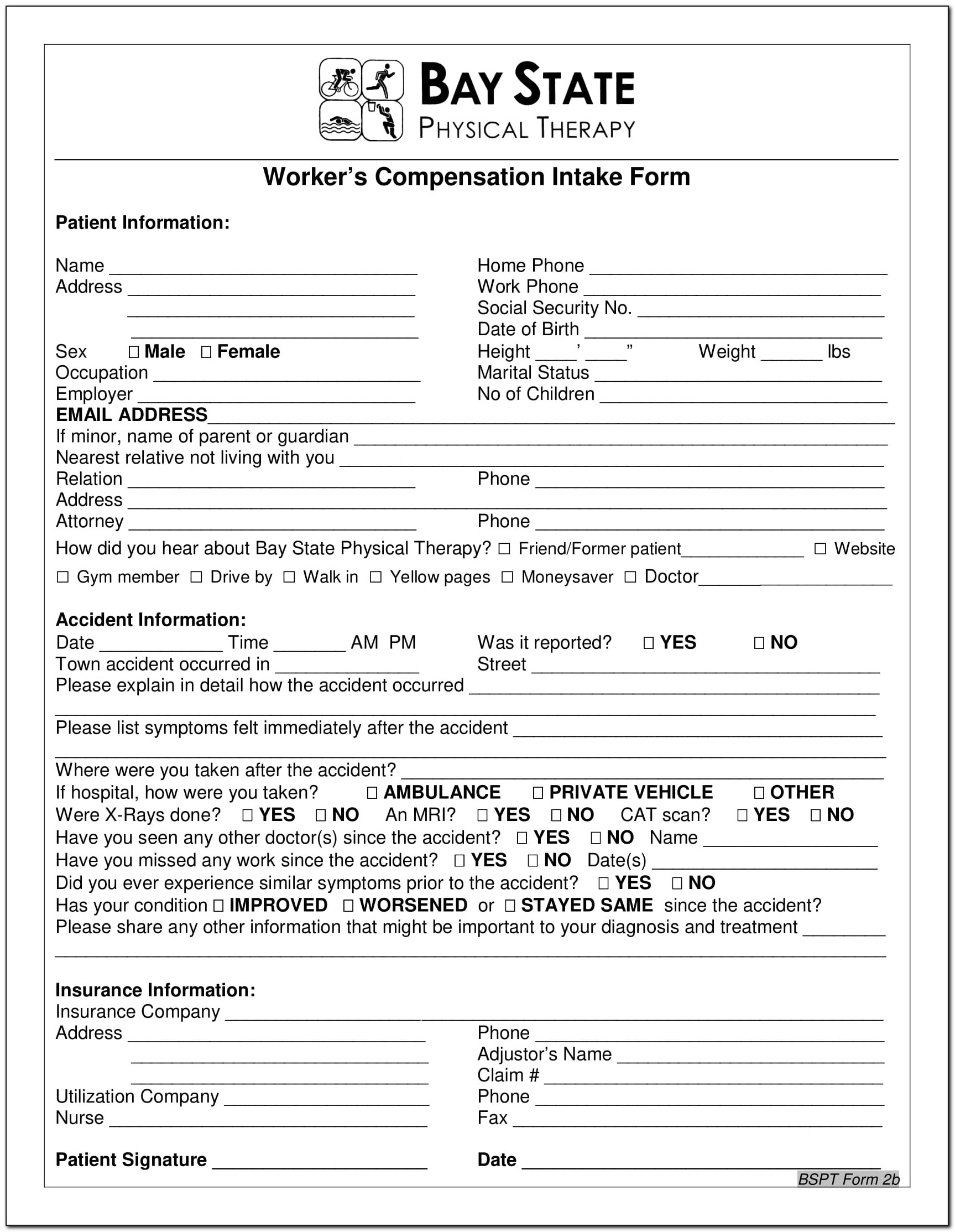 Workers Compensation Patient Intake Form