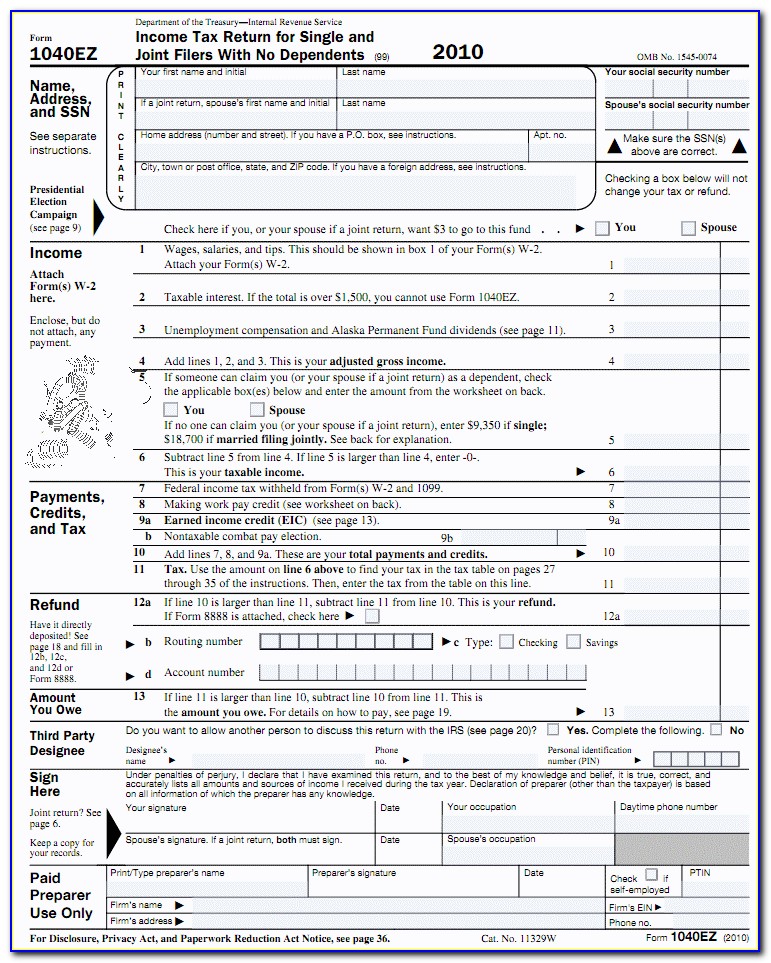 1040 Easy Tax Form 2017