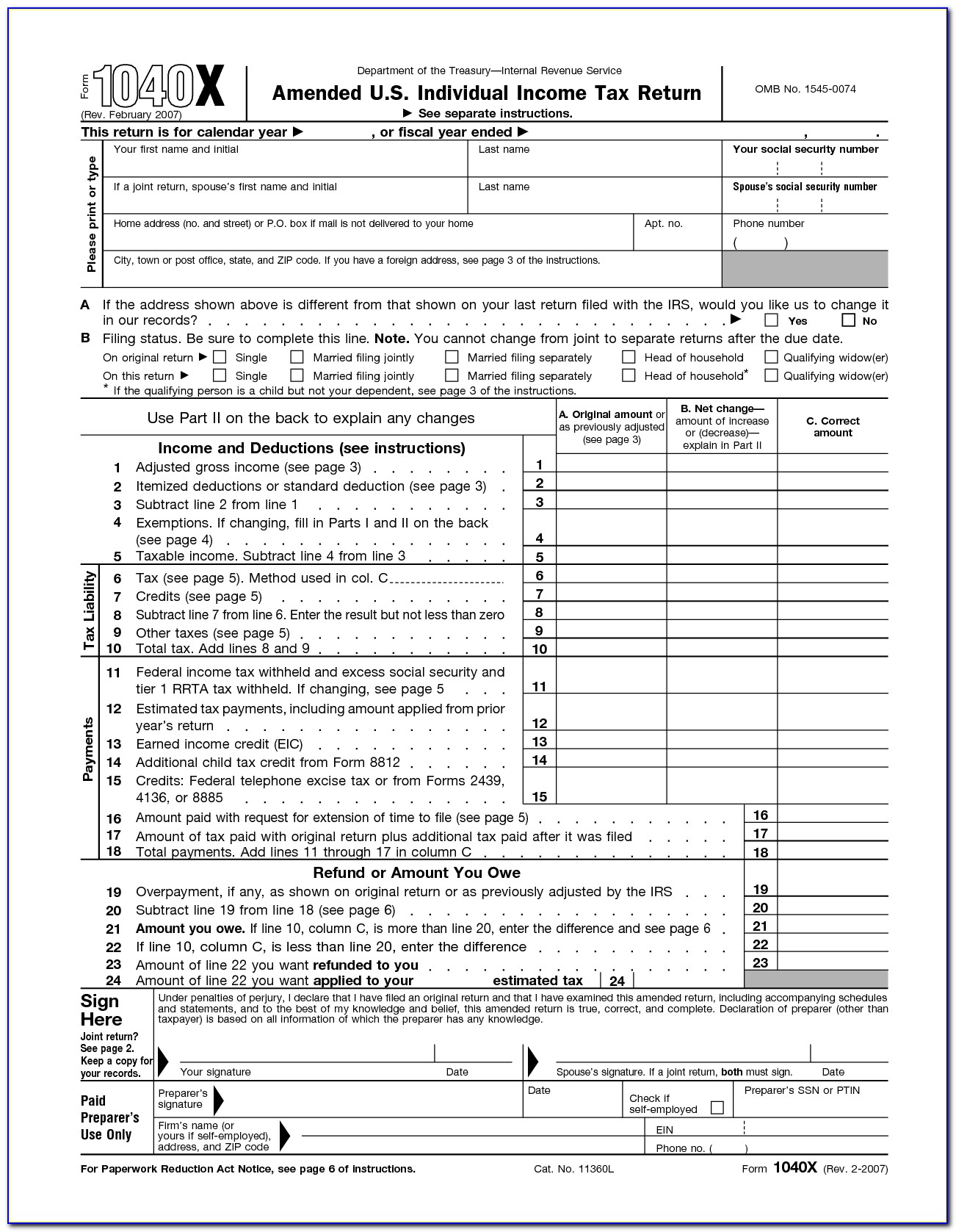 1040 Tax Forms Printable