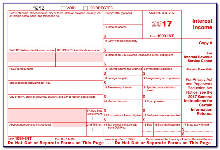 1099 Int Printable Form 2017