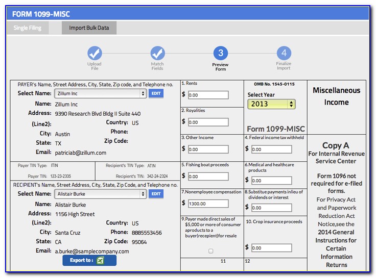 1099 Misc Forms 2017 With Software