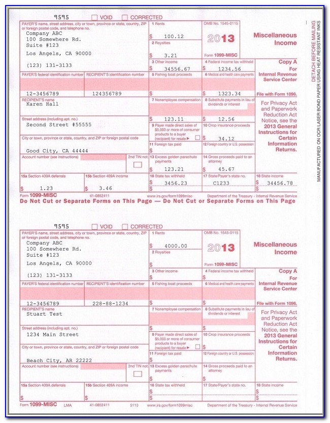 2011 Form 1099 Misc Fillable