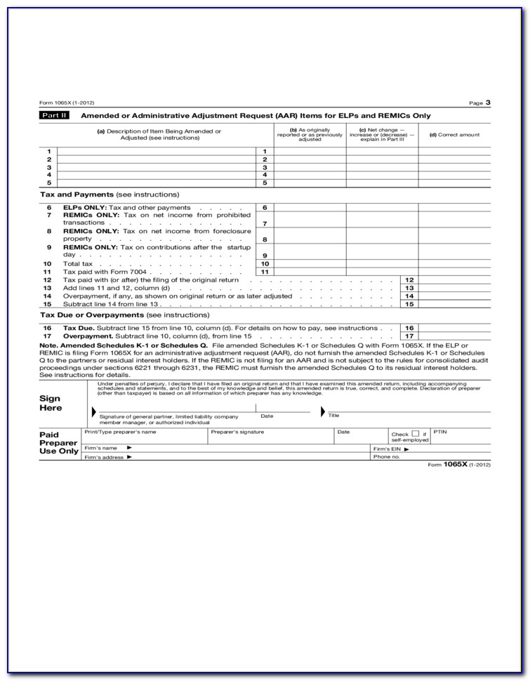 2012 Irs Form 1065