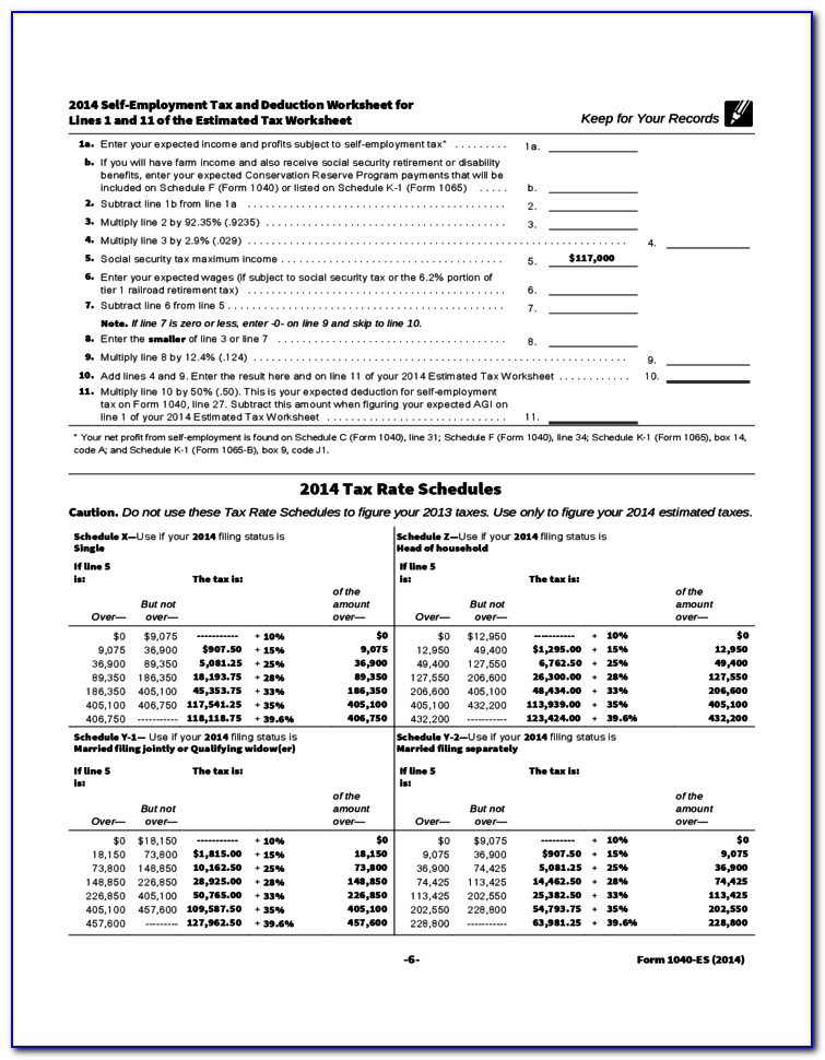 2014 Illinois Tax Form 1040