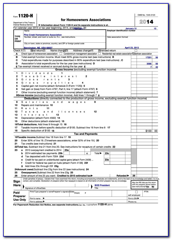 2014 Irs Form 1120s